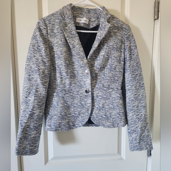 Calvin Klein Jackets & Blazers - Calvin Klein Gray/Blue Tweed Women's Skirt Suit Set